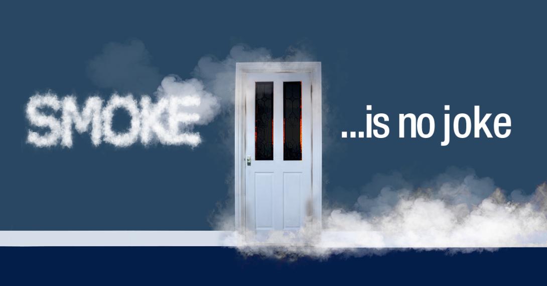 Smoke is no joke - a door with smoke exiting