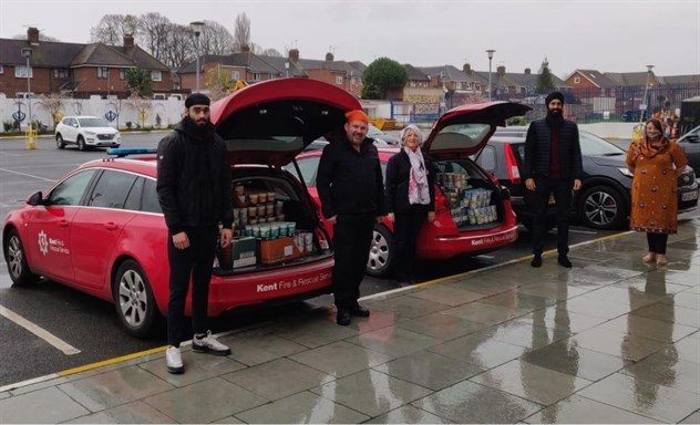 Food donated from Gravesend Gurdwara