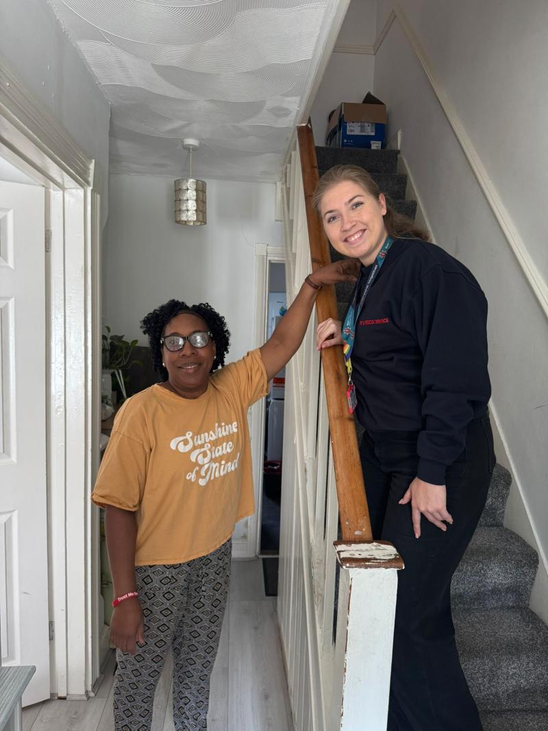 A FKRS staff member meets Jasmin in Gillingham.