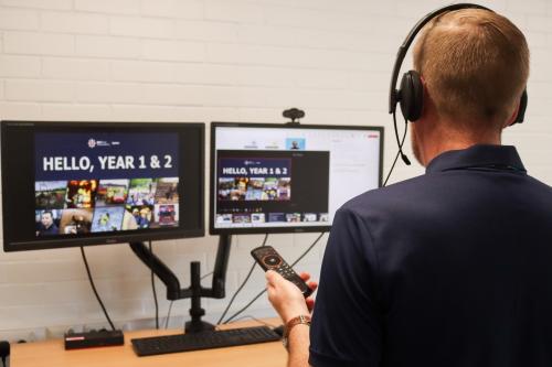 Education officer presenting the online education session 