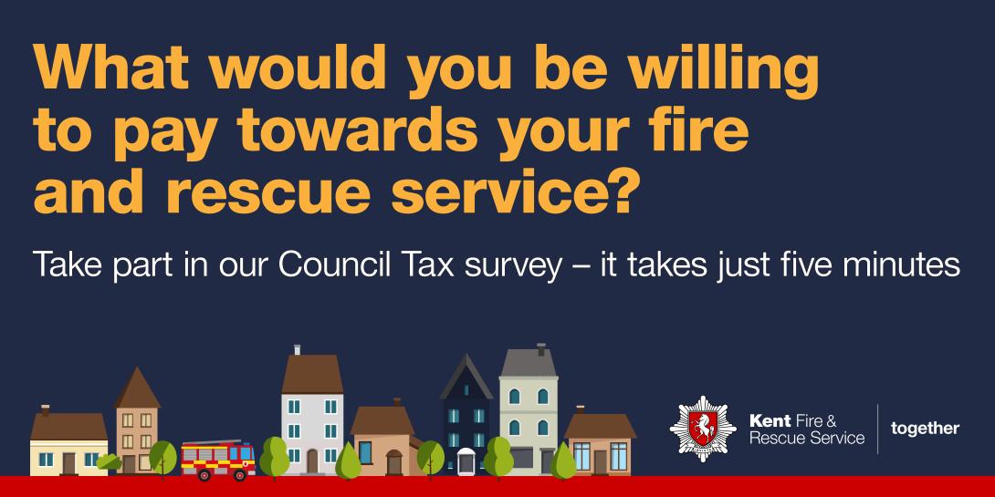 Image to represent the council tax survey saying "What would you be willing to pay towards your fire and rescue service?"