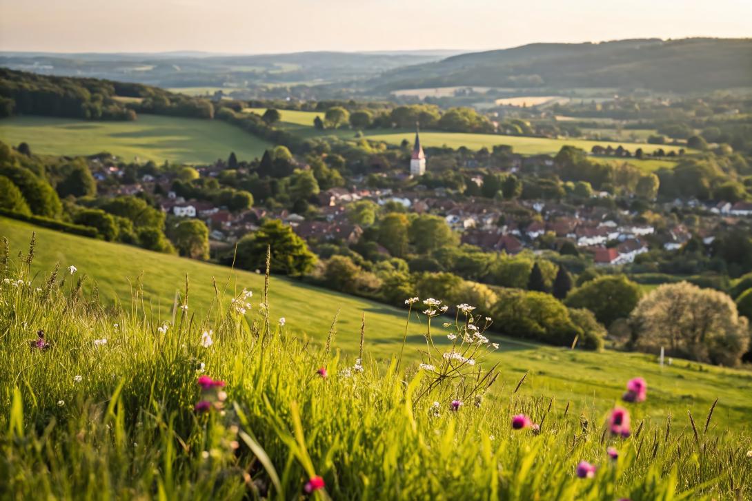 Kent village and fields
