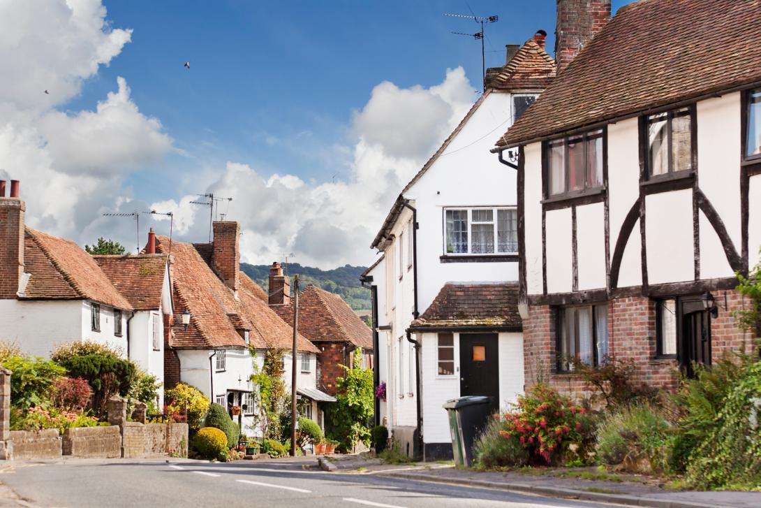 View of Hollingbourne village in Kent