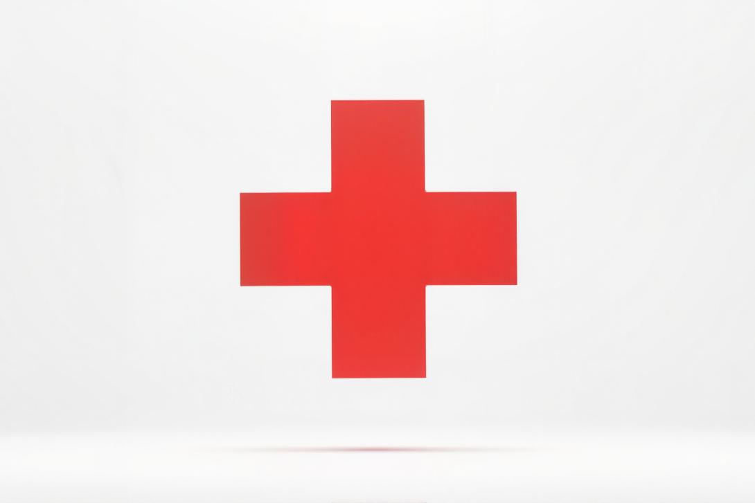 red cross on white background