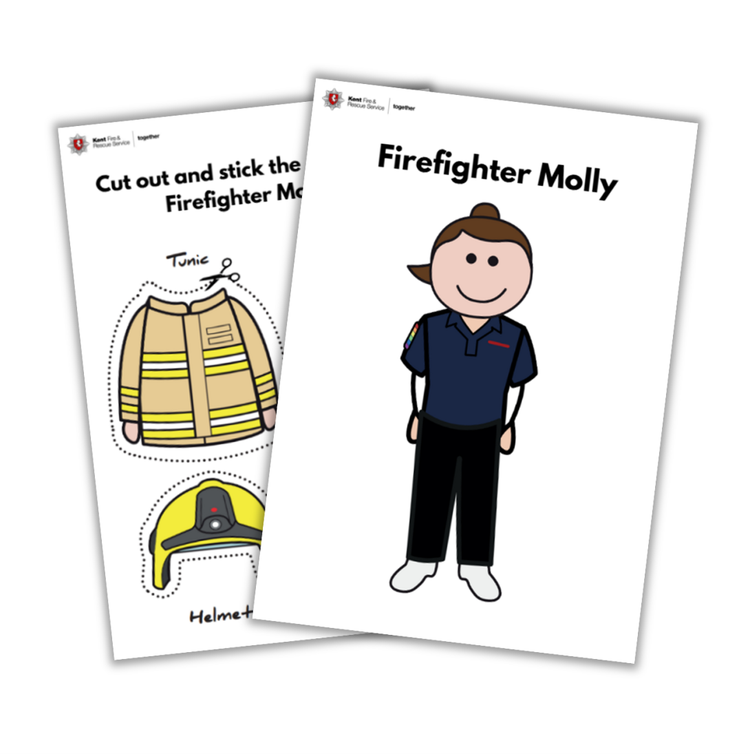 Firefighter molly cut and stick activity
