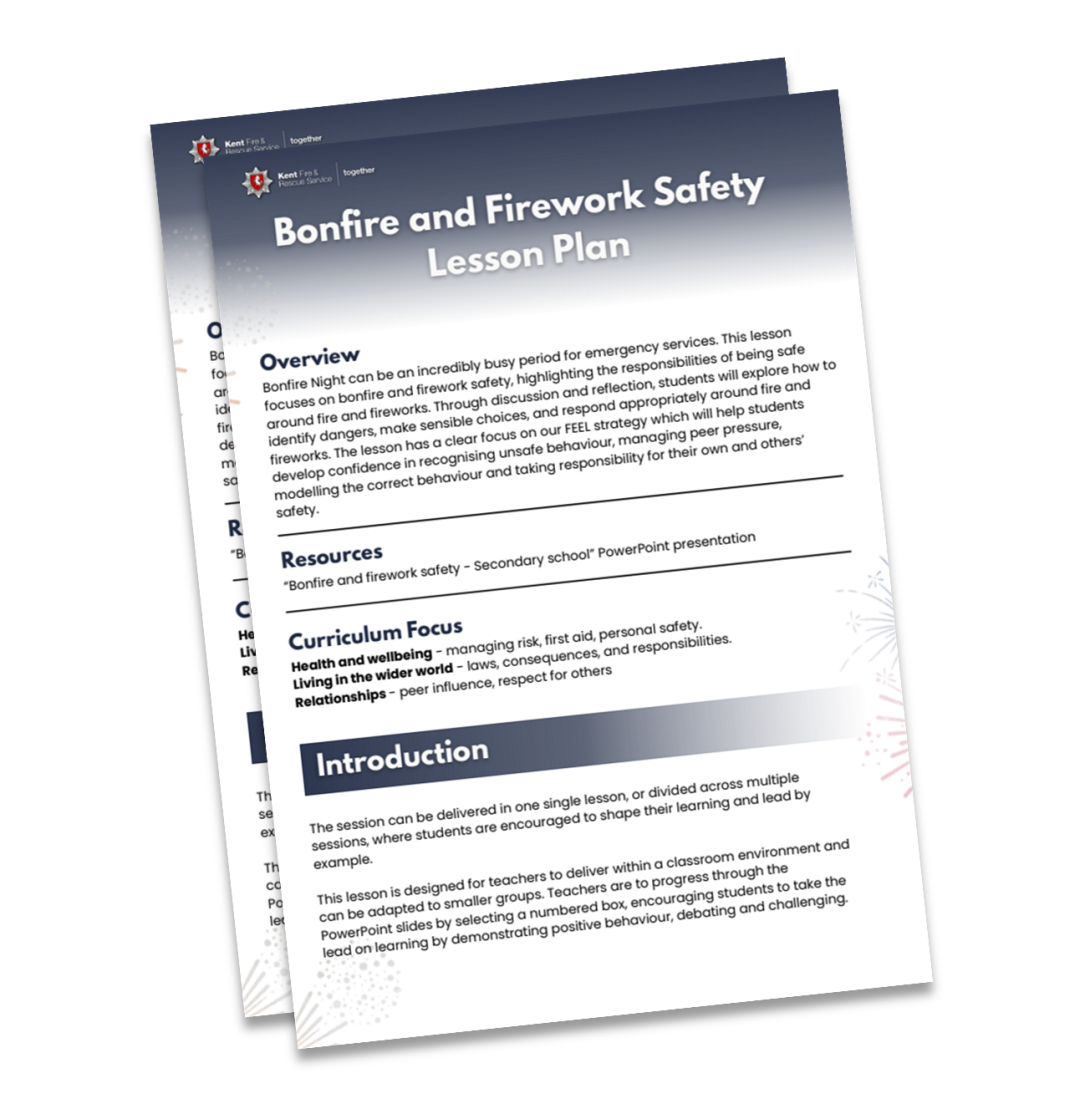 Screenshot image of the bonfire and firework lesson plan