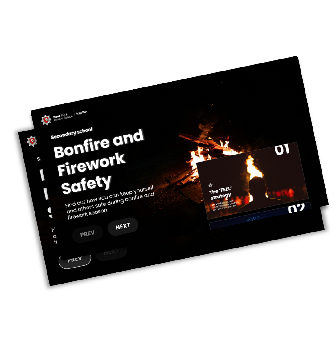 Screenshot image of the bonfire and firework presentation homepage