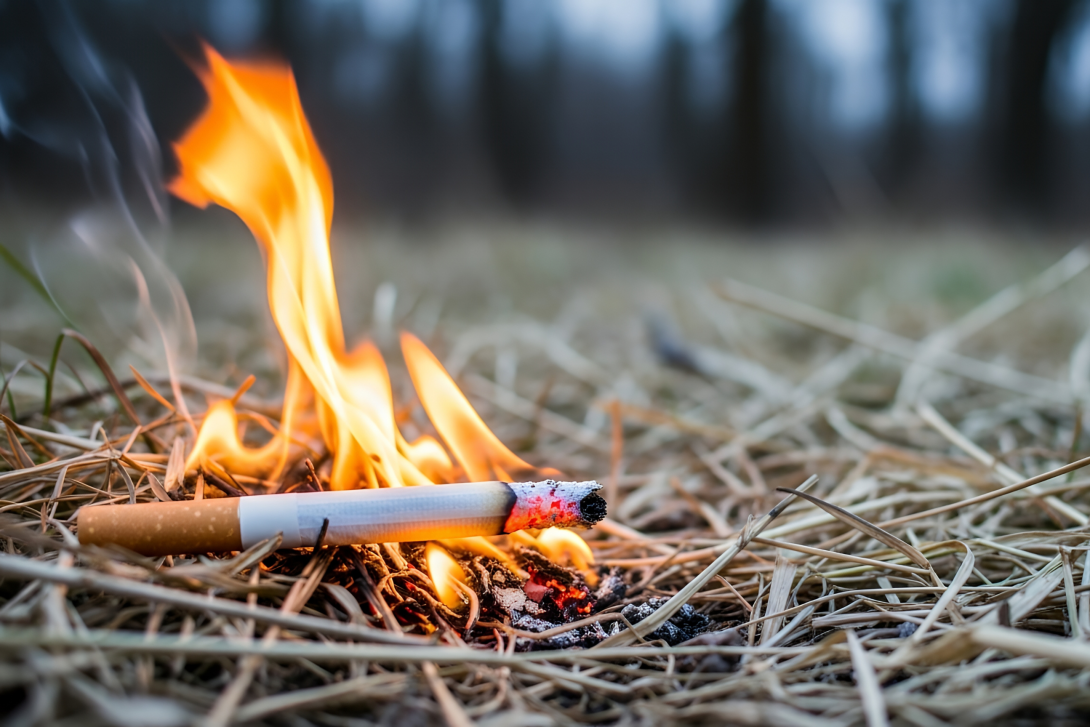 Cigarette on the floor