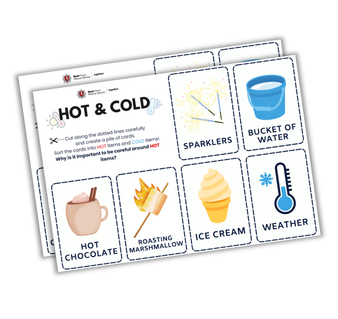 Screenshot image of the hot and cold flashcards