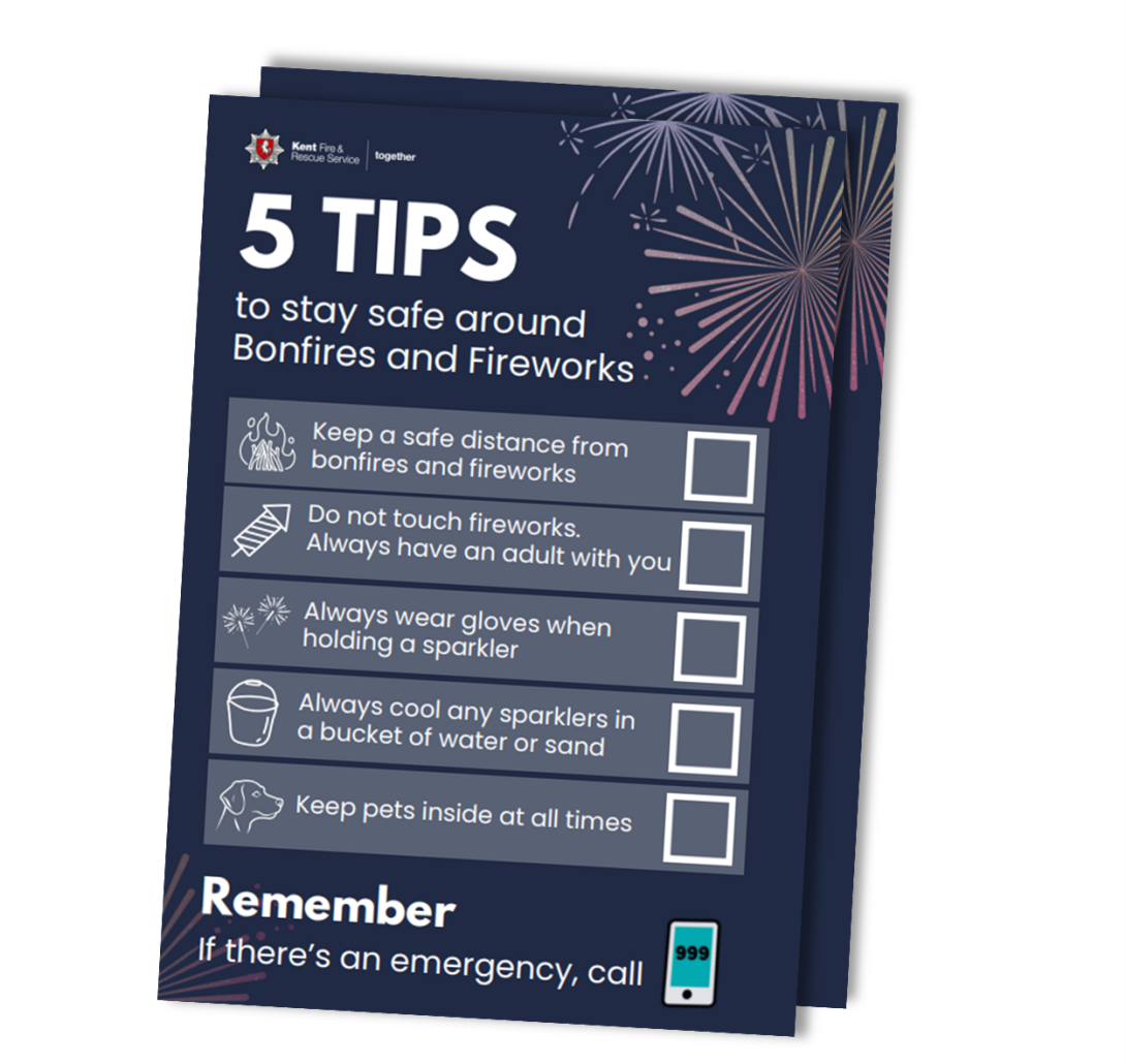 screenshot image of bonfire and firework safety tips checklist