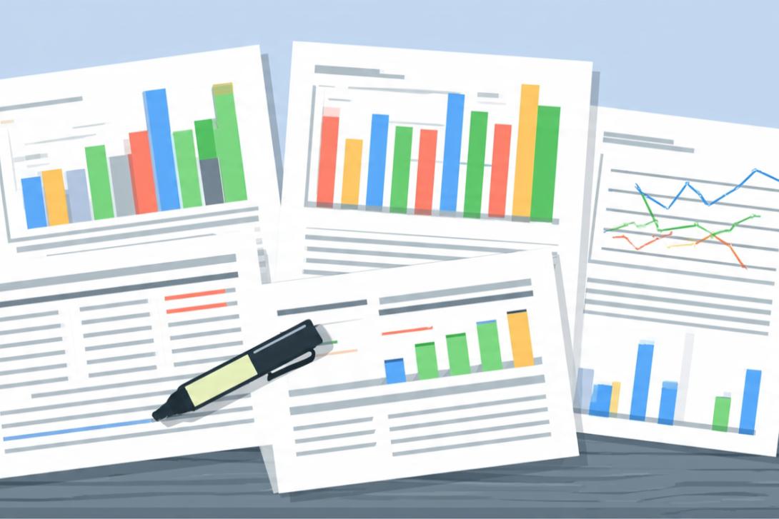 Documents and charts on desk
