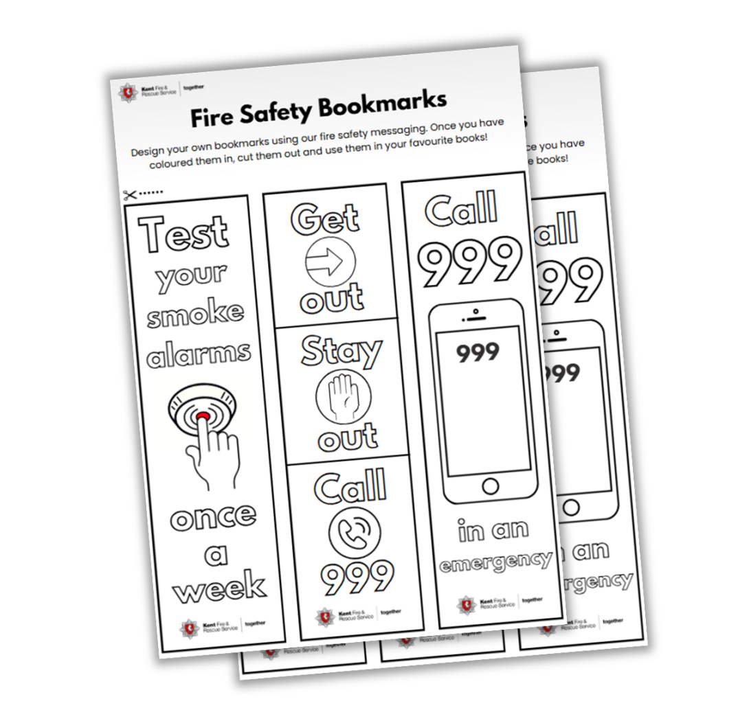 Fire safety messaging on bookmarks