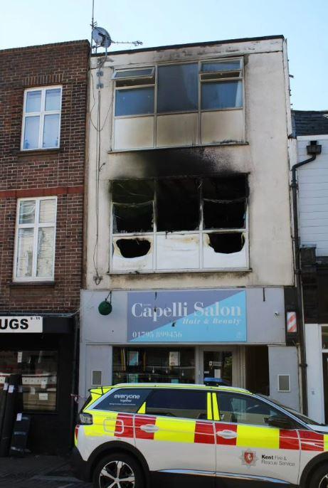 The damage caused to the flat following the e-scooter fire.
