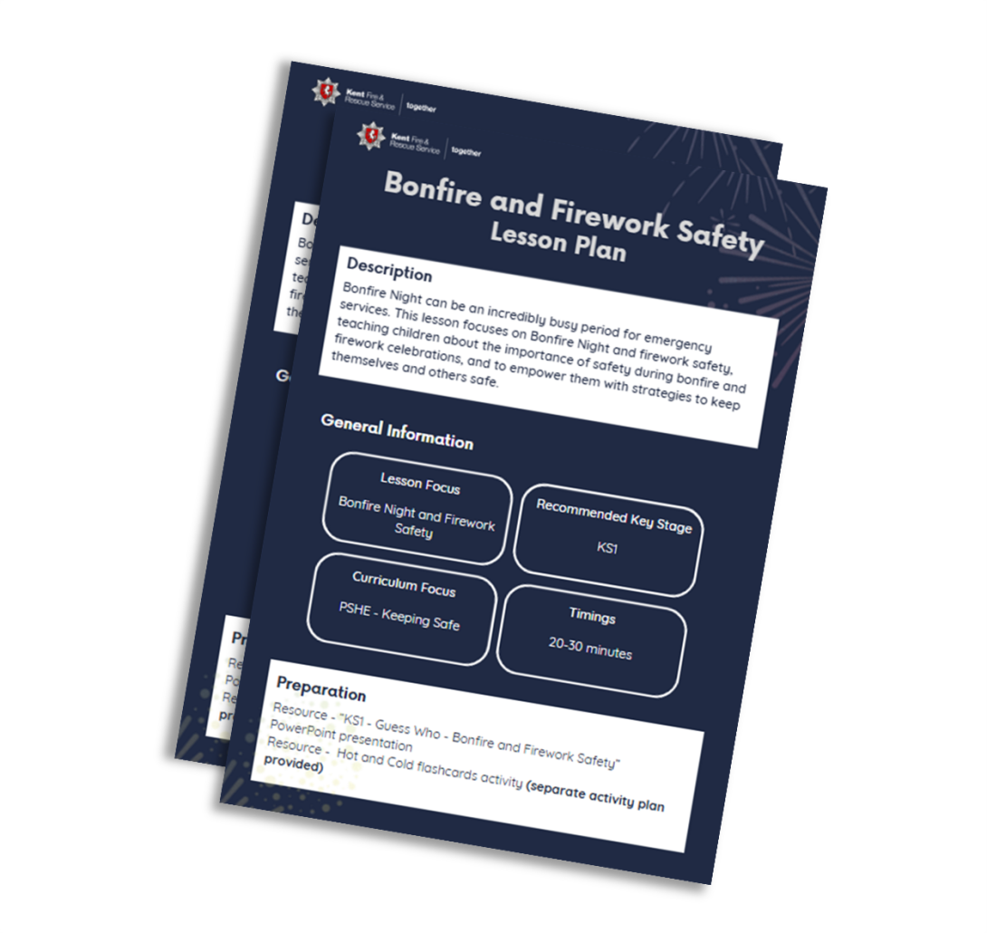 Screenshot image of the bonfire and firework lesson plan