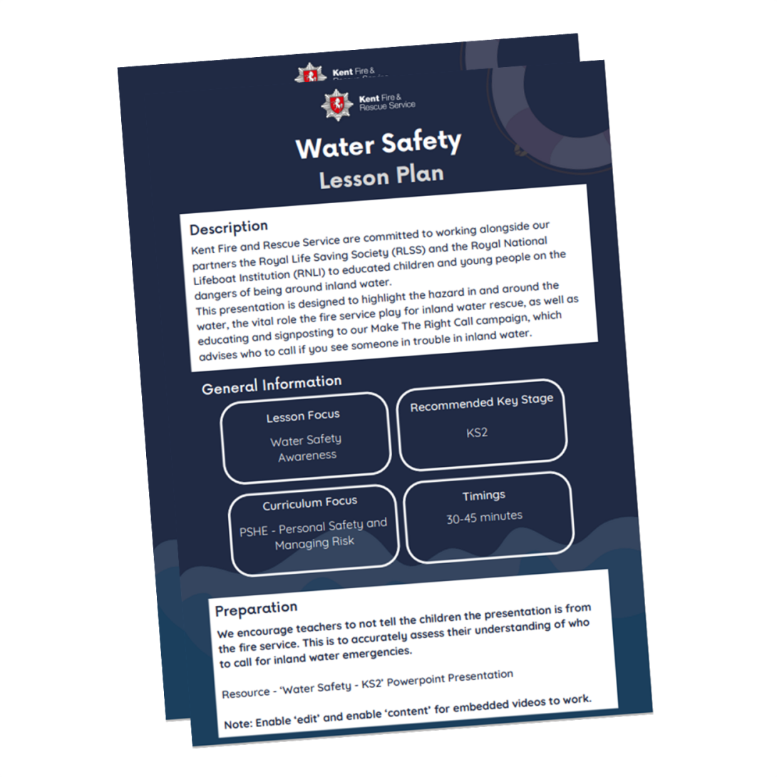 Screenshot image of water safety lesson plan