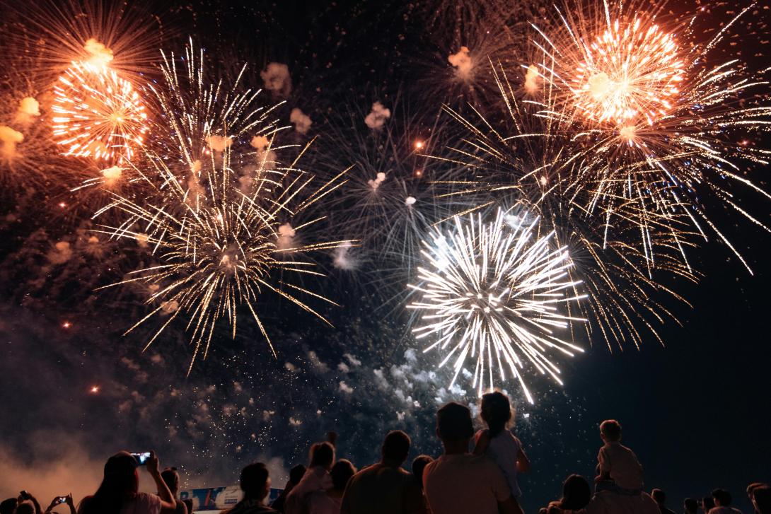 Photo of families watching a firework display