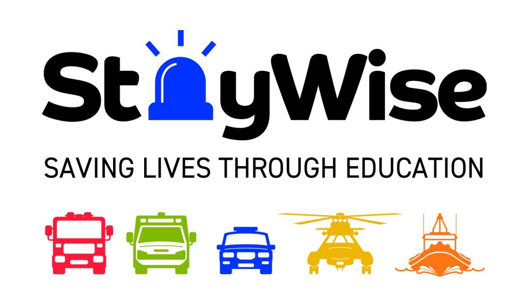 staywise logo with images of emergency vehicles